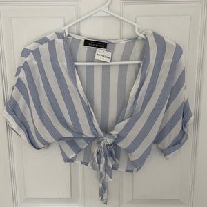 Blue blush crop top